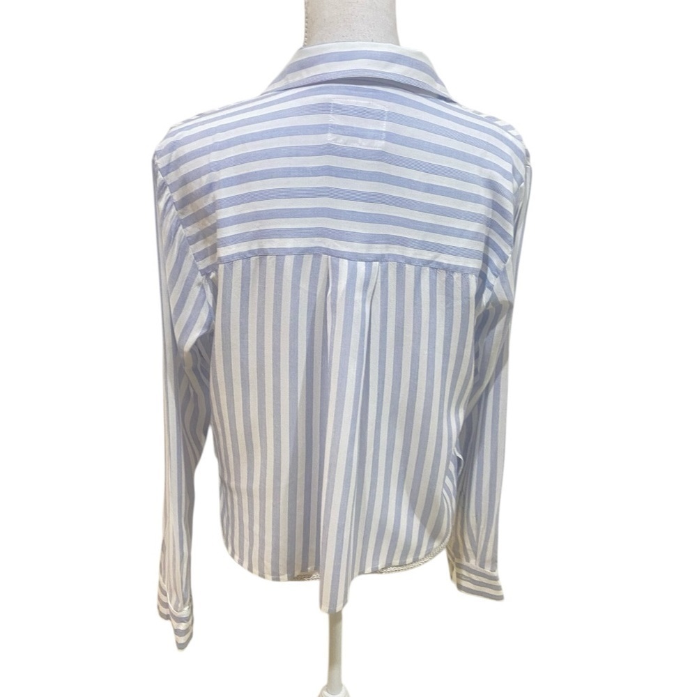 Rails Blue & White Stripe Button Down Shirt Light… - image 7